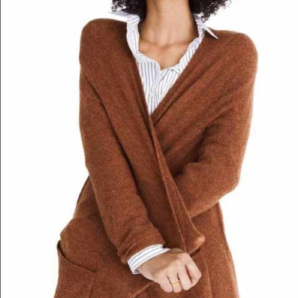 Madewell Open Sweater Cardigan Brown 